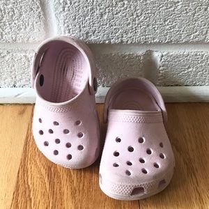 Baby Pink Crocs size 2 3 Toddler Play Condition